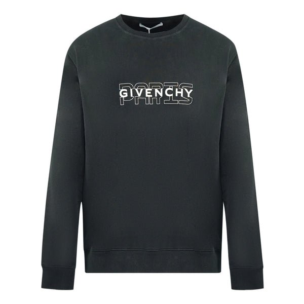 Givenchy Paris Cut Logo Black Sweater BMJ04630AF 001